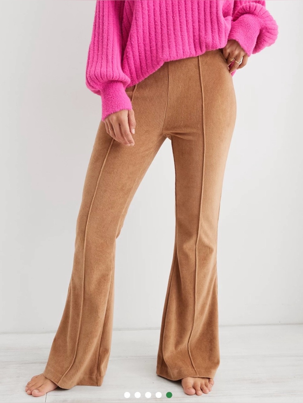 aerie groove on rib velour flare corduroy pant